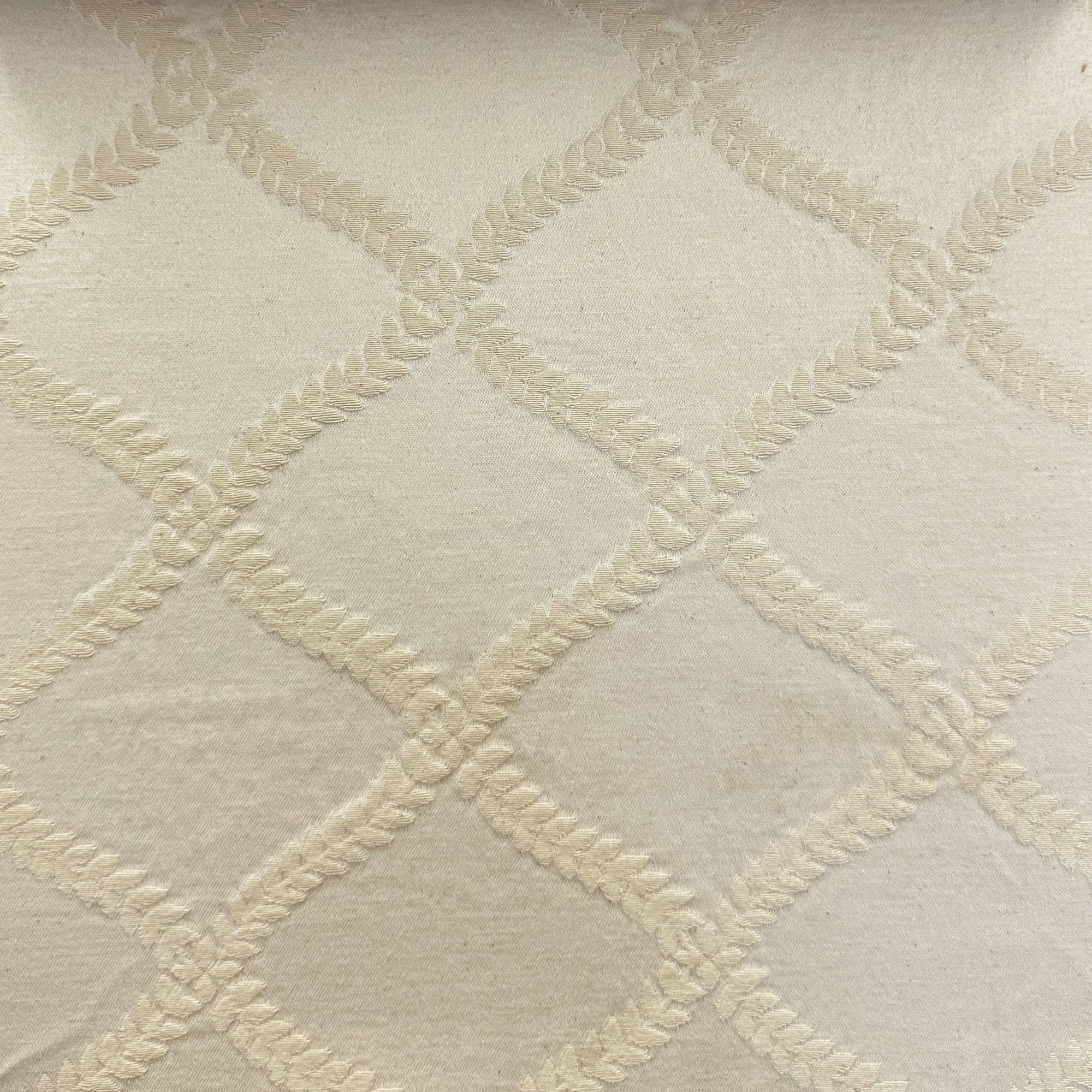 Sally fabric in color Natural/Washed showcasing fabric embossed diamond floral jacquard upholstery fabric & drapery & curtain fabric.