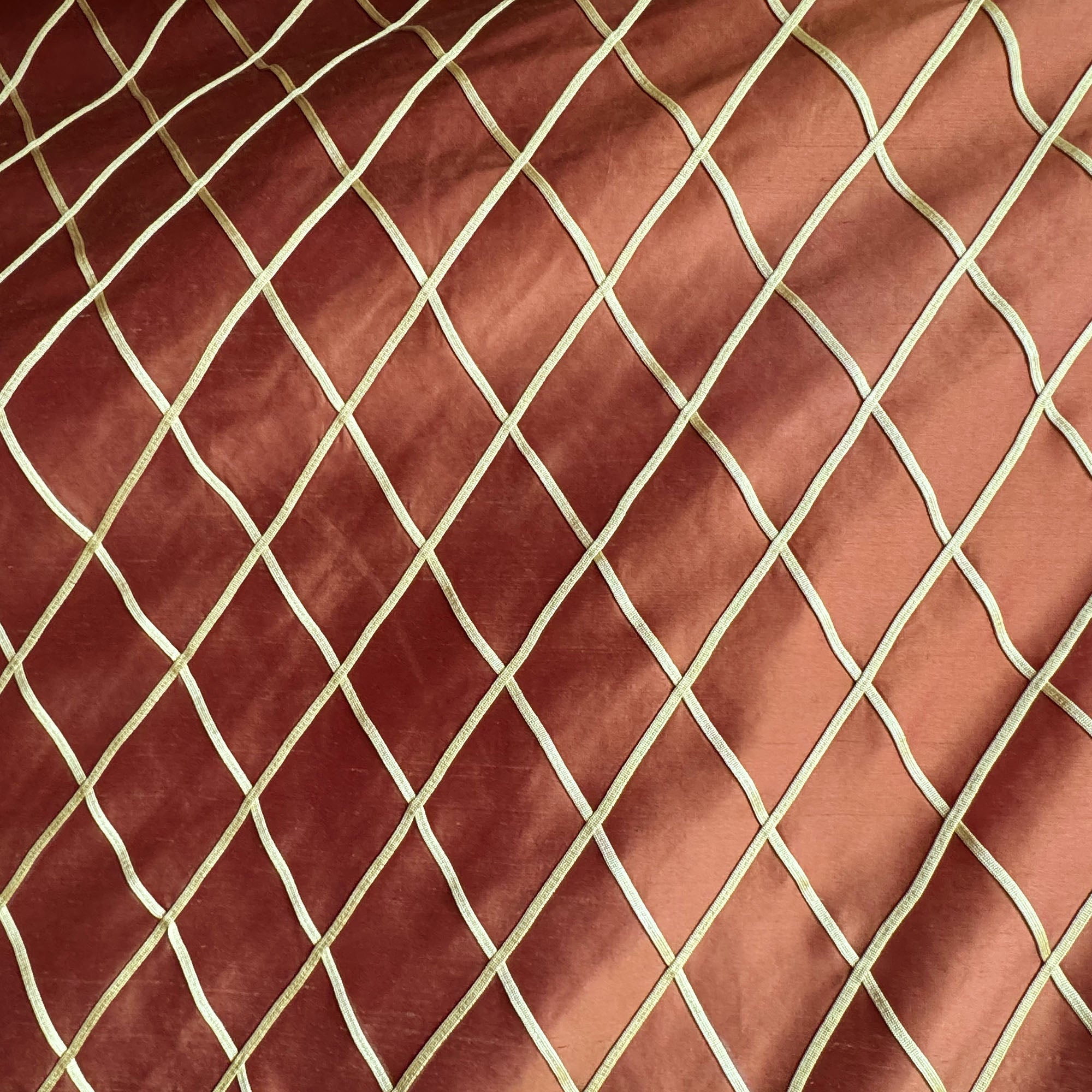 Scada Fabric | Diamond Geometric Silk Fabric | Drapery & Curtain Fabric