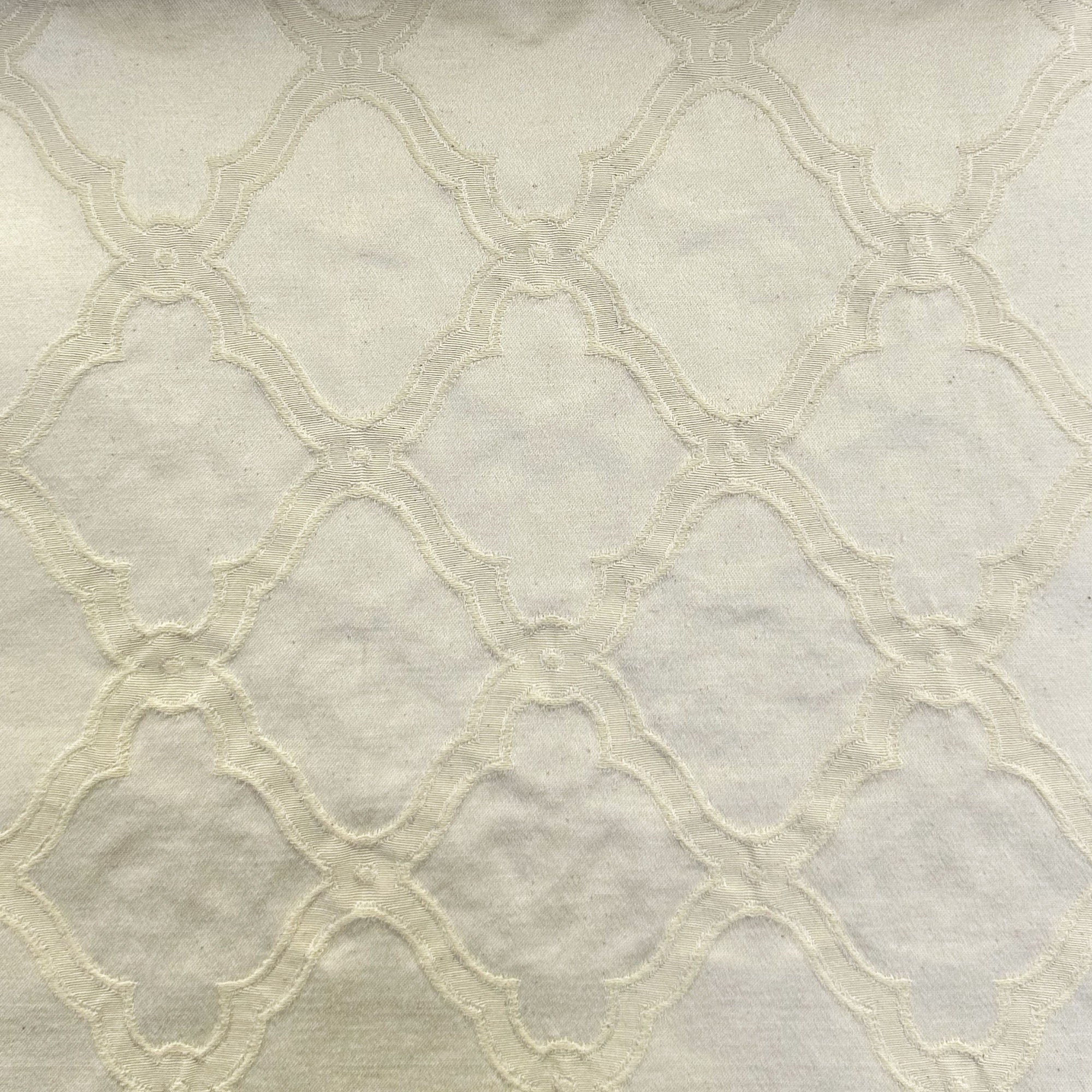 Serena fabric in color Natural/Washed showcasing fabric embossed diamond shaped geometric jacquard upholstery fabric & drapery & curtain fabric.