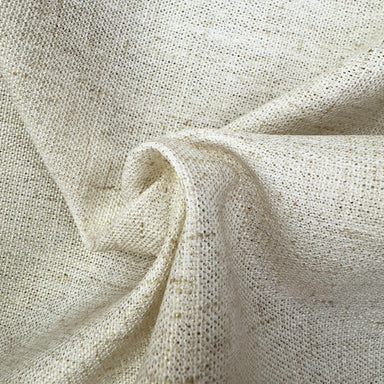 Shanna fabric in color Gold showcasing fabric solid linen look metallic fabric drapery & curtain fabric.