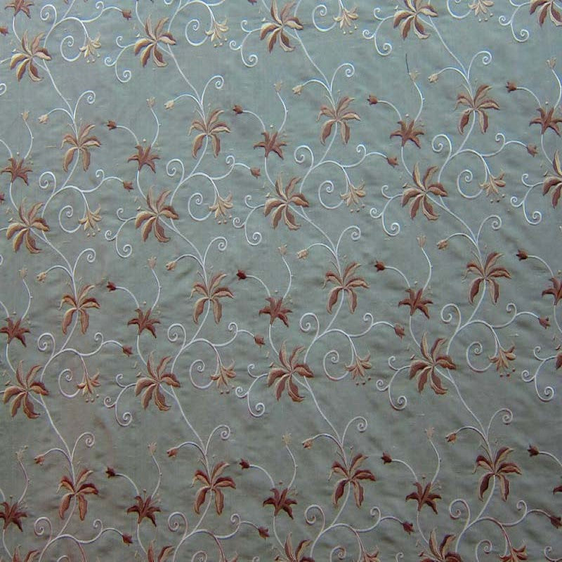 Sigrid Fabric | Floral Embroidered Silk Fabric | Drapery & Curtain Fabric