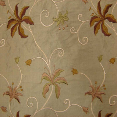 Sigrid Fabric | Floral Embroidered Silk Fabric | Drapery & Curtain Fabric