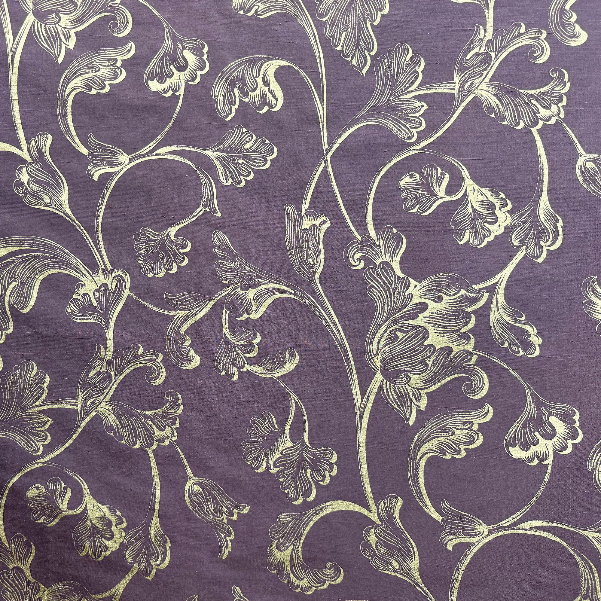 Stolvi Fabric | Floral Print Jacquard Silk Fabric | Drapery & Curtain Fabric