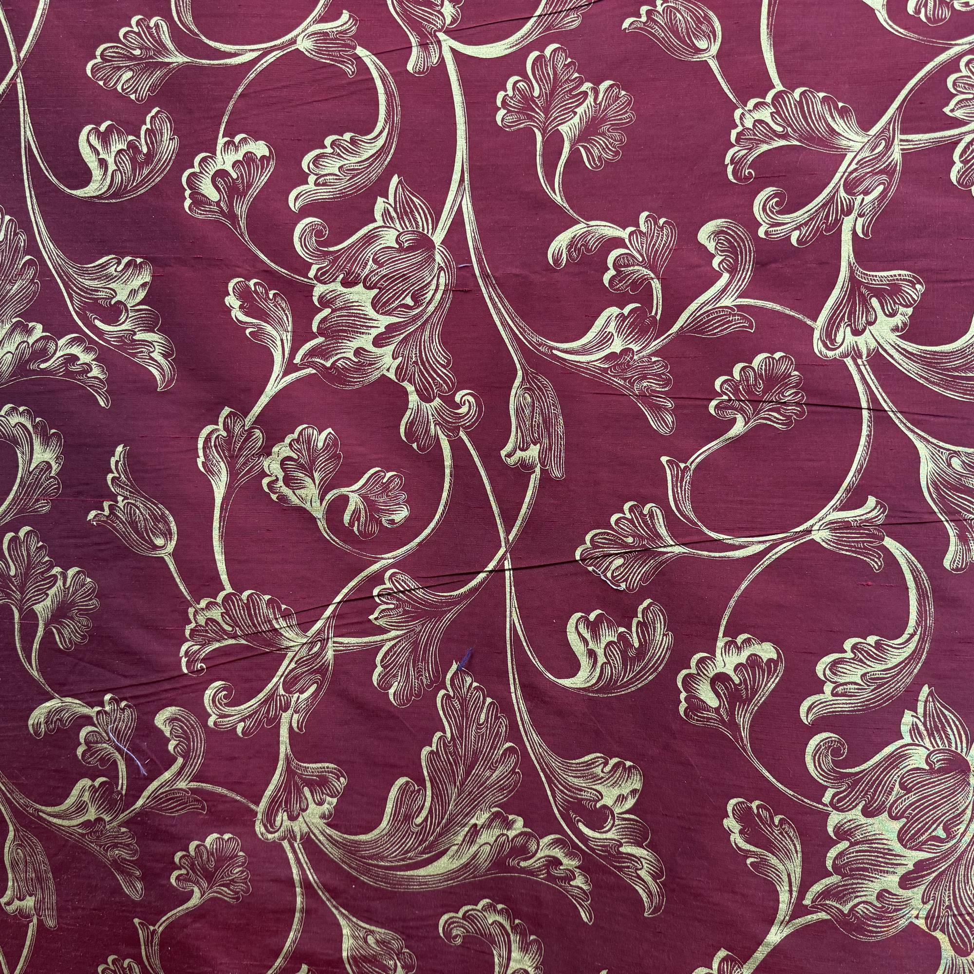 Stolvi Fabric | Floral Print Jacquard Silk Fabric | Drapery & Curtain Fabric