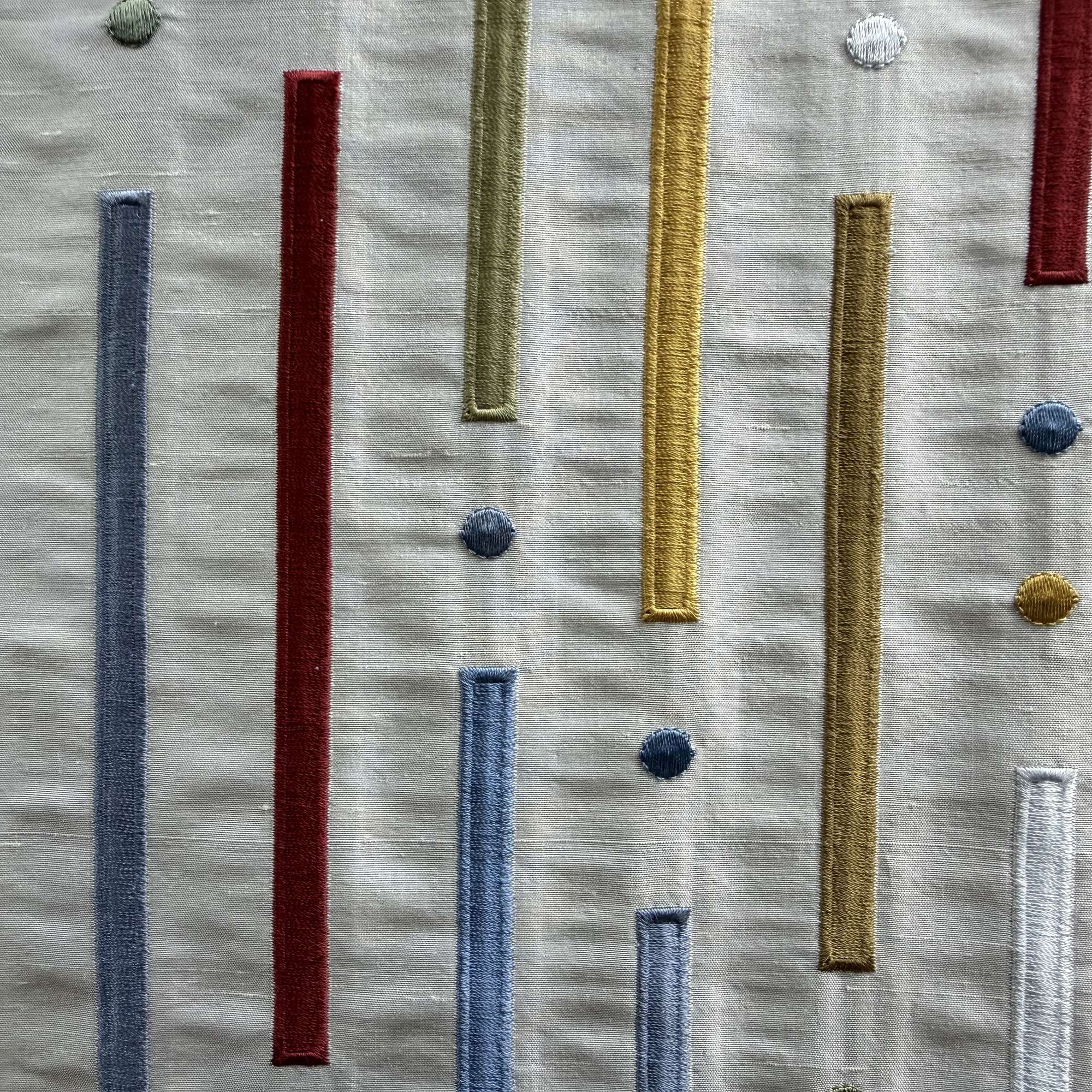 Stratus Fabric | Multi-Colored Stripe Silk Fabric | Drapery & Curtain Fabric