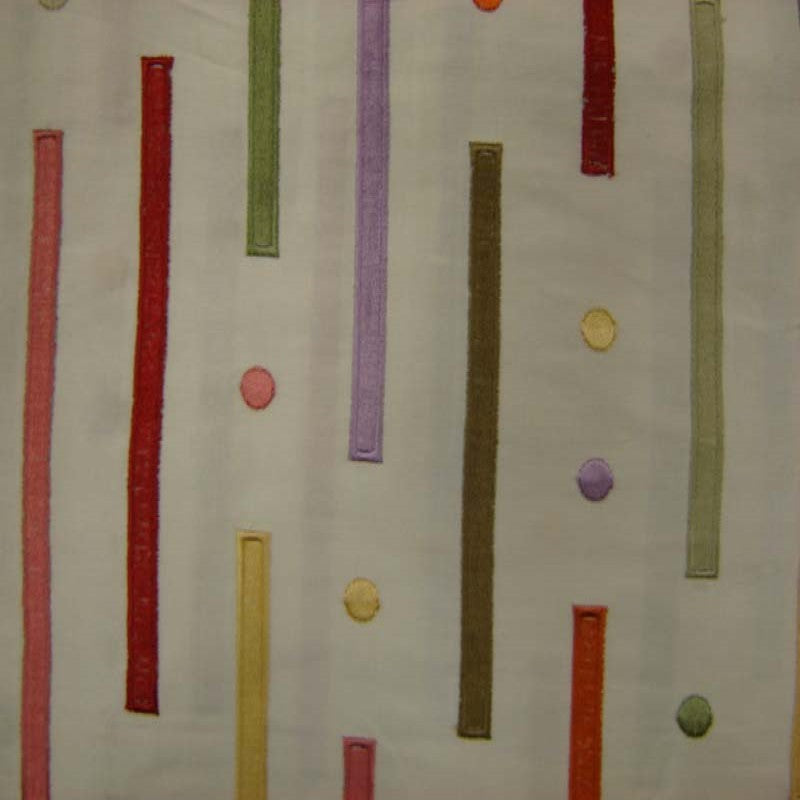 Stratus Fabric | Multi-Colored Stripe Silk Fabric | Drapery & Curtain Fabric