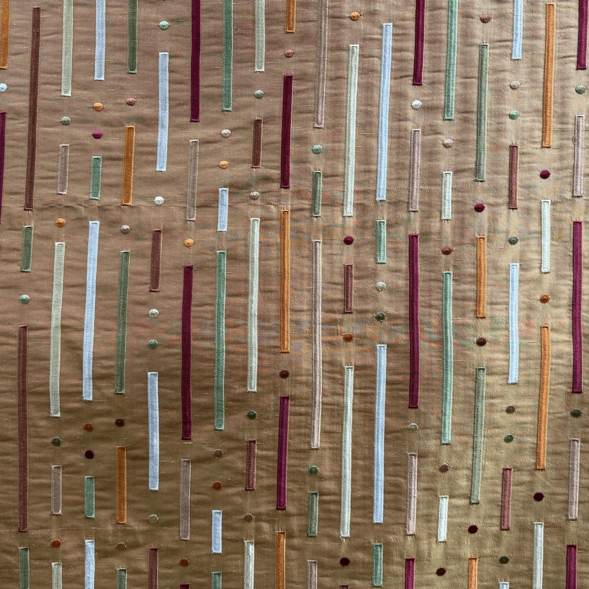 Stratus Fabric | Multi-Colored Stripe Silk Fabric | Drapery & Curtain Fabric