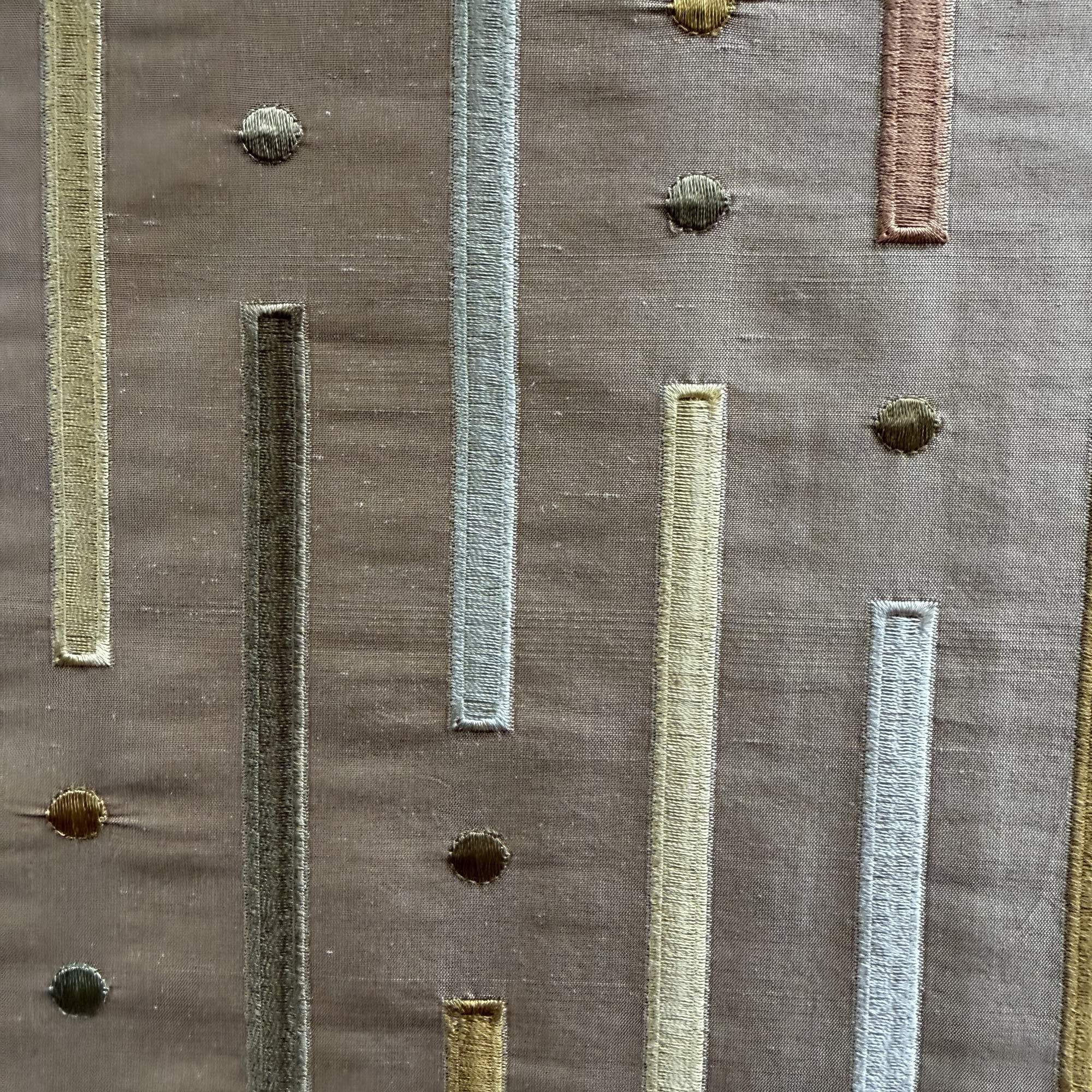 Stratus Fabric | Multi-Colored Stripe Silk Fabric | Drapery & Curtain Fabric