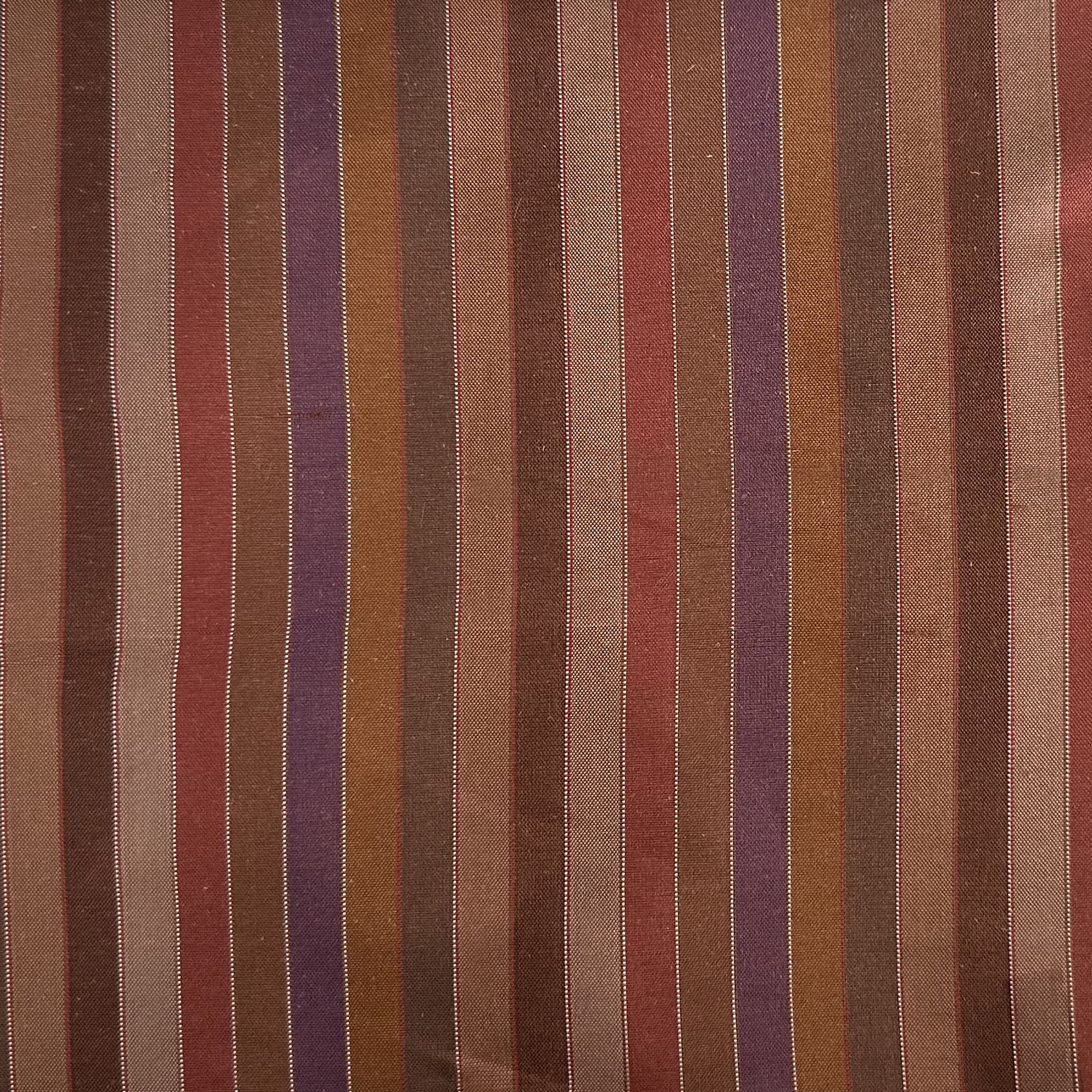 Strozzo Fabric | Multi-Colored Thin Stripe Silk Fabric | Drapery & Curtain Fabric