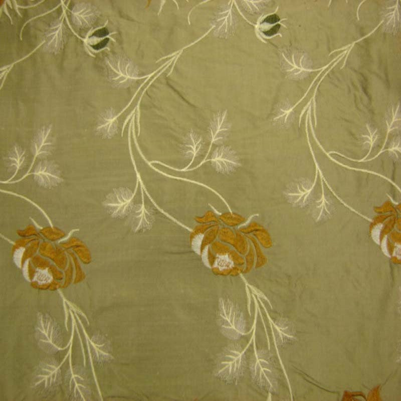 Tamil Fabric | Floral Embroidered Silk Fabric | Drapery & Curtain Fabric