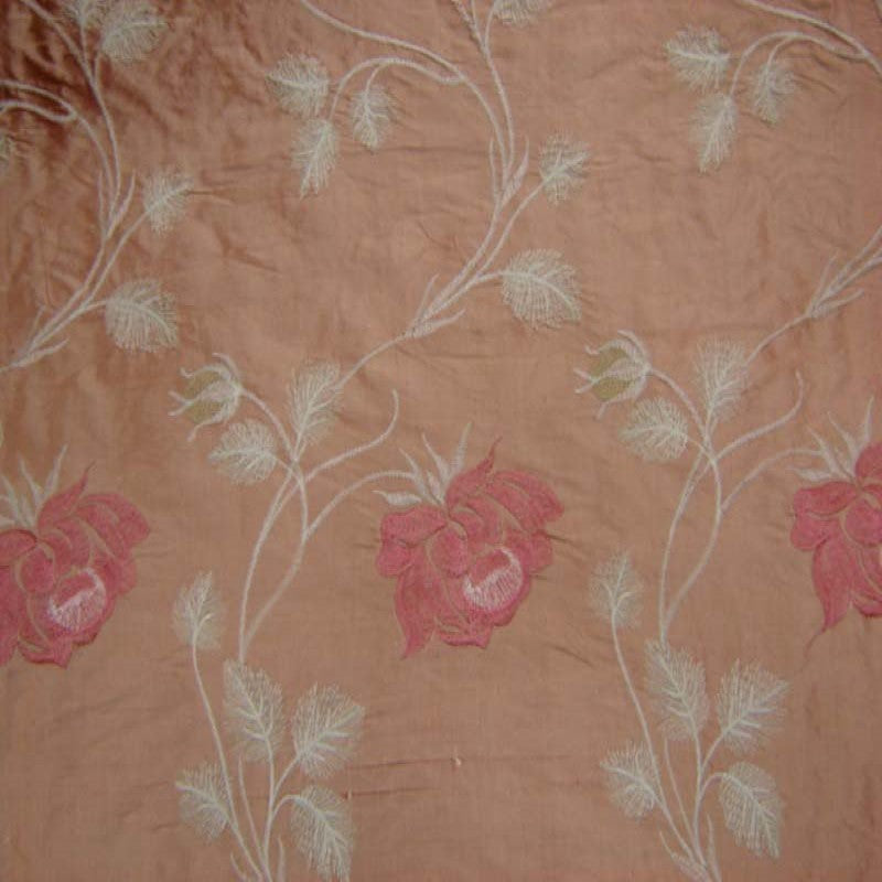 Tamil Fabric | Floral Embroidered Silk Fabric | Drapery & Curtain Fabric