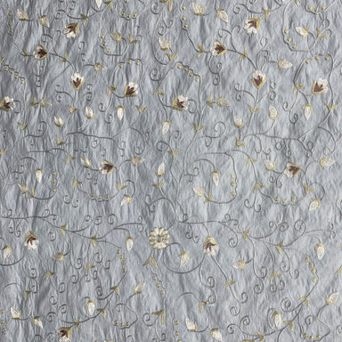 Trezza Fabric | Floral Embroidered Silk Fabric | Drapery & Curtain Fabric