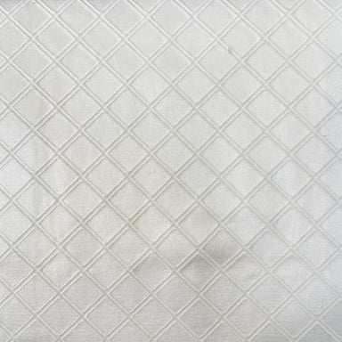 Vecta fabric in color White showcasing fabric embossed diamond jacquard upholstery fabric & drapery & curtain fabric.