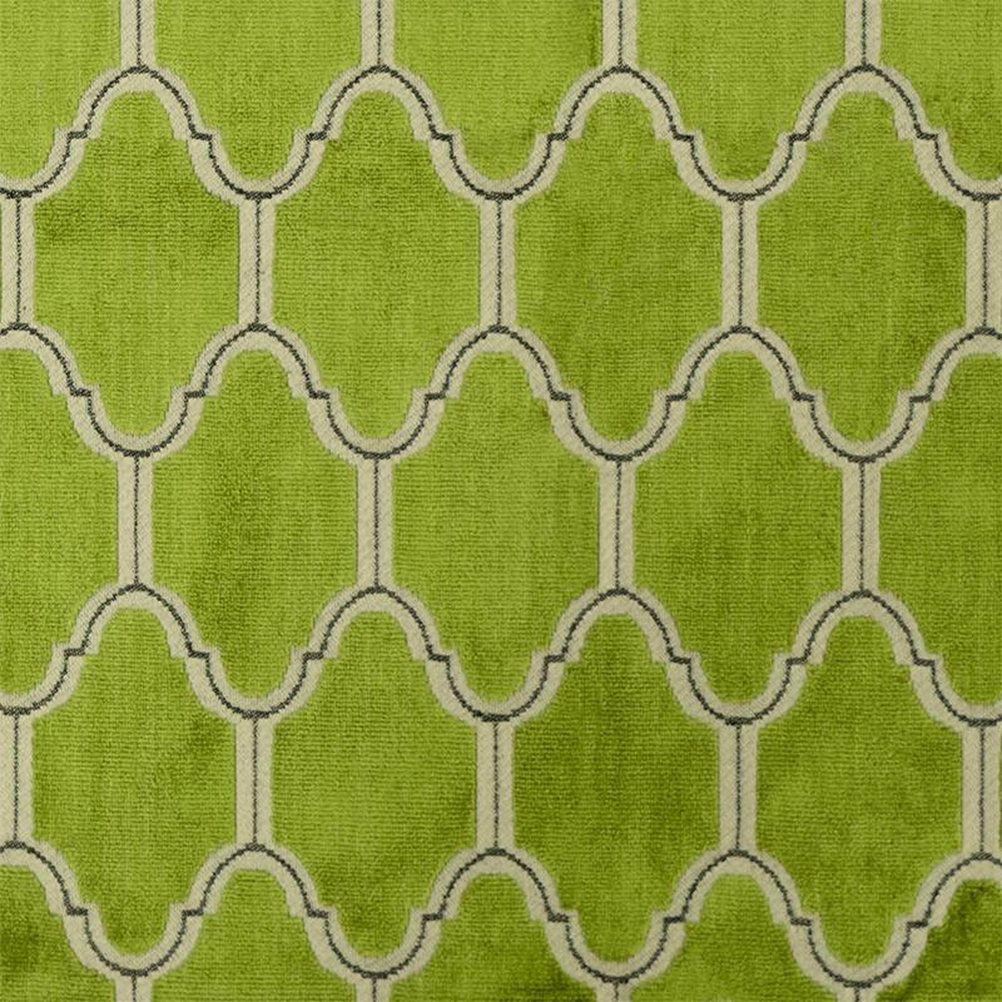 Alaya fabric in color Olive showcasing fabric geometric cut velvet upholstery fabric & drapery & curtain fabric.