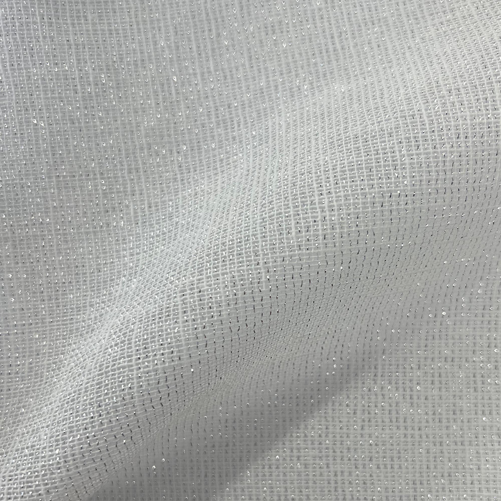Alita fabric in color Silver showcasing fabric metallic sheer drapery & curtain fabric & table linen fabric.