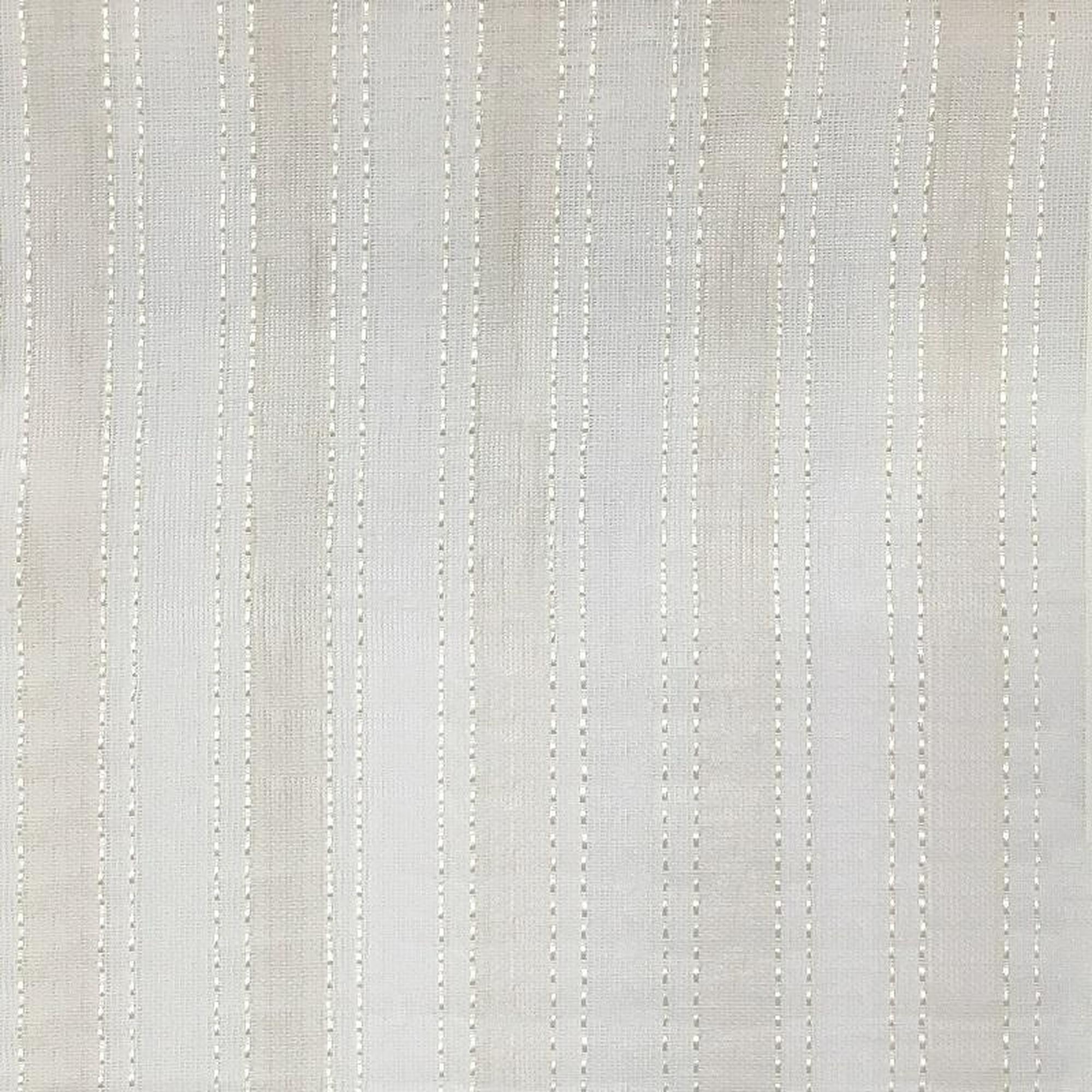 Allen fabric in color Ivory showcasing fabric striped linen look sheer drapery & curtain fabric.