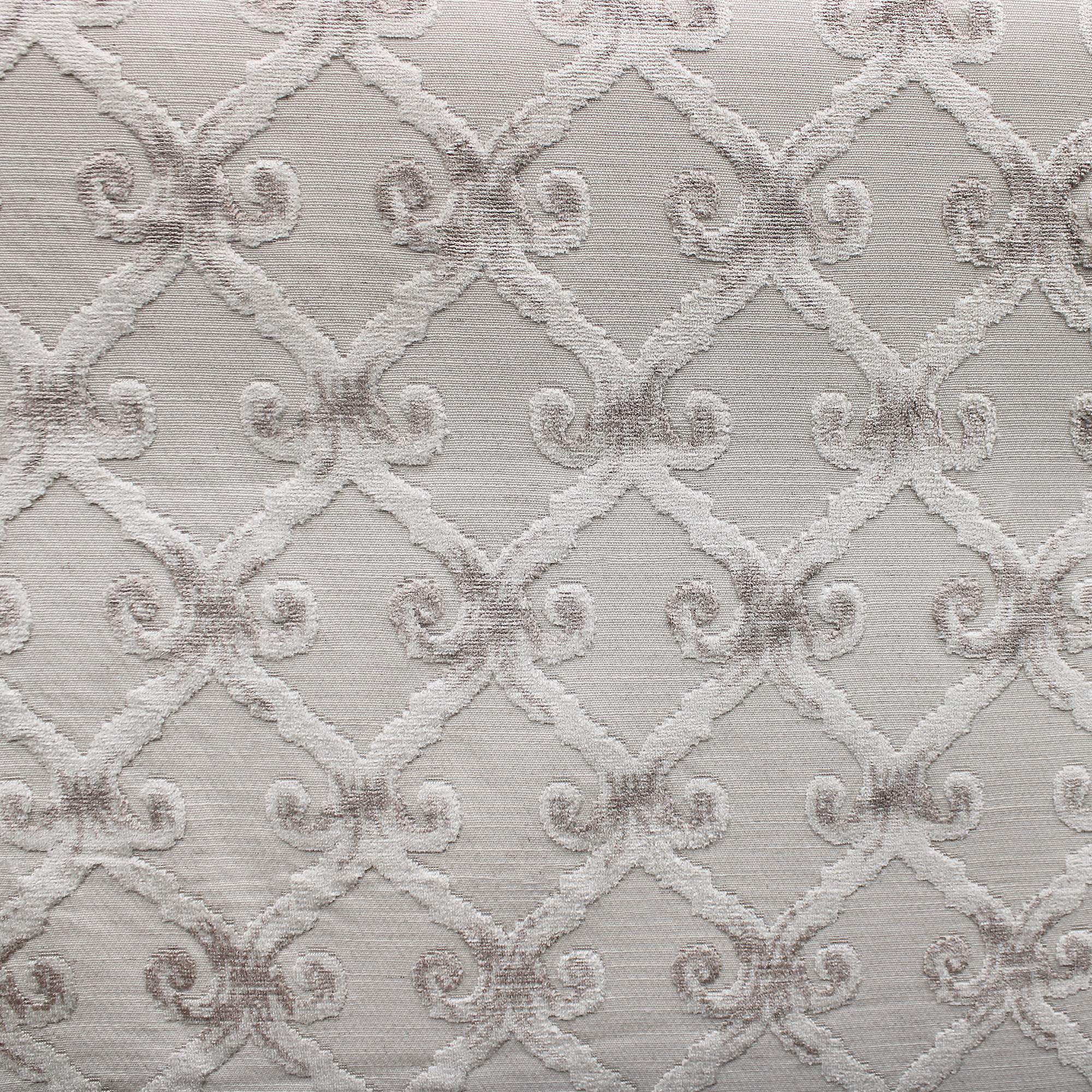 Barlet fabric in color Ivory showcasing fabric traditional cut velvet on linen look.