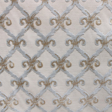 Barlet fabric in color Spa showcasing fabric traditional cut velvet on linen look.