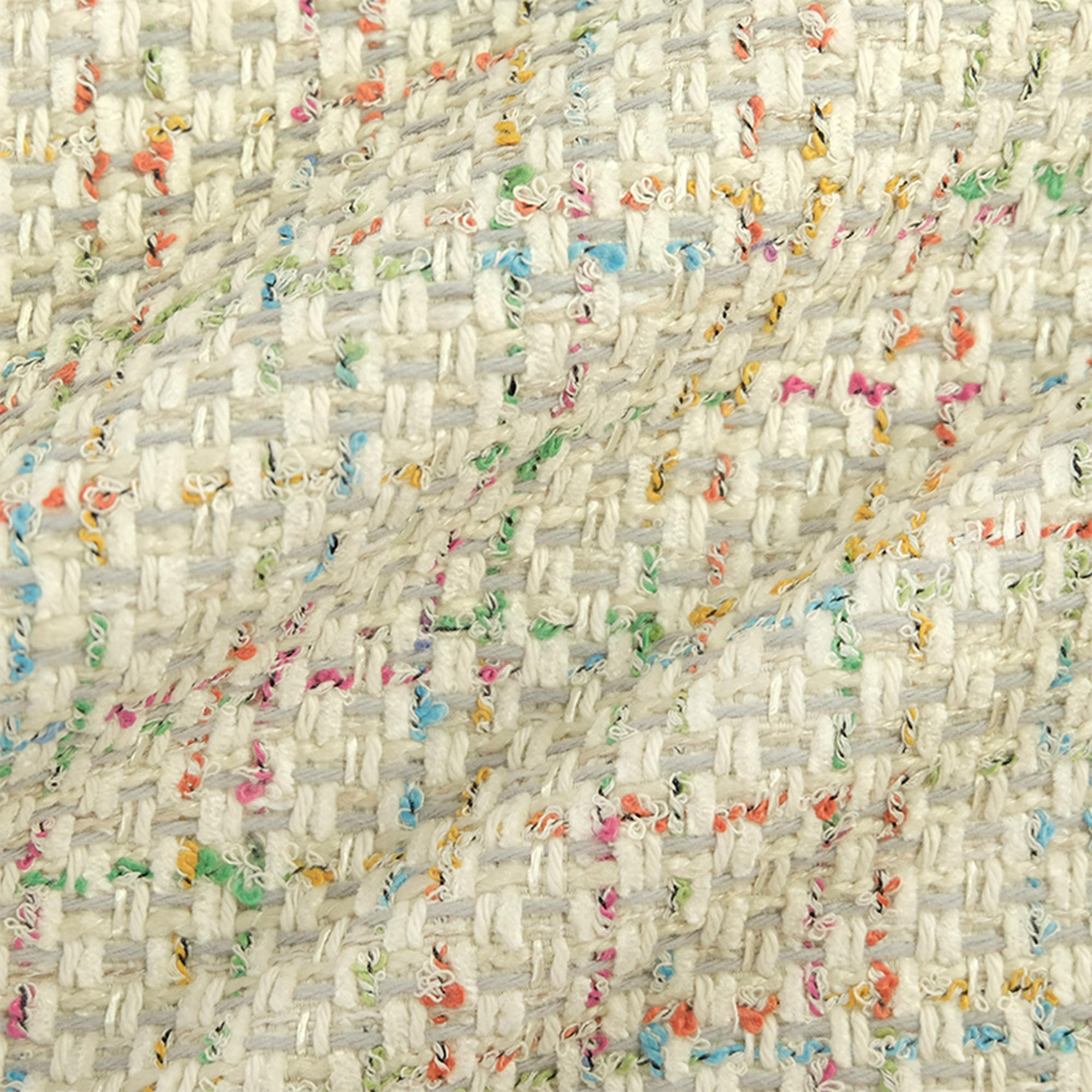 Bedford fabric in color Ivory showcasing fabric multicolor woven linen upholstery fabric.