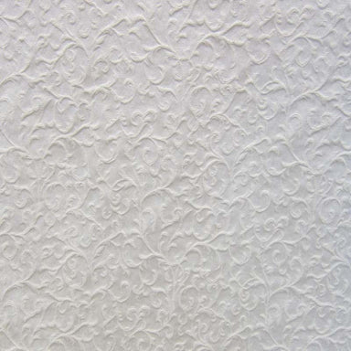 Blair fabric in color White showcasing fabric embossed floral pattern upholstery fabric & drapery & curtain fabric.