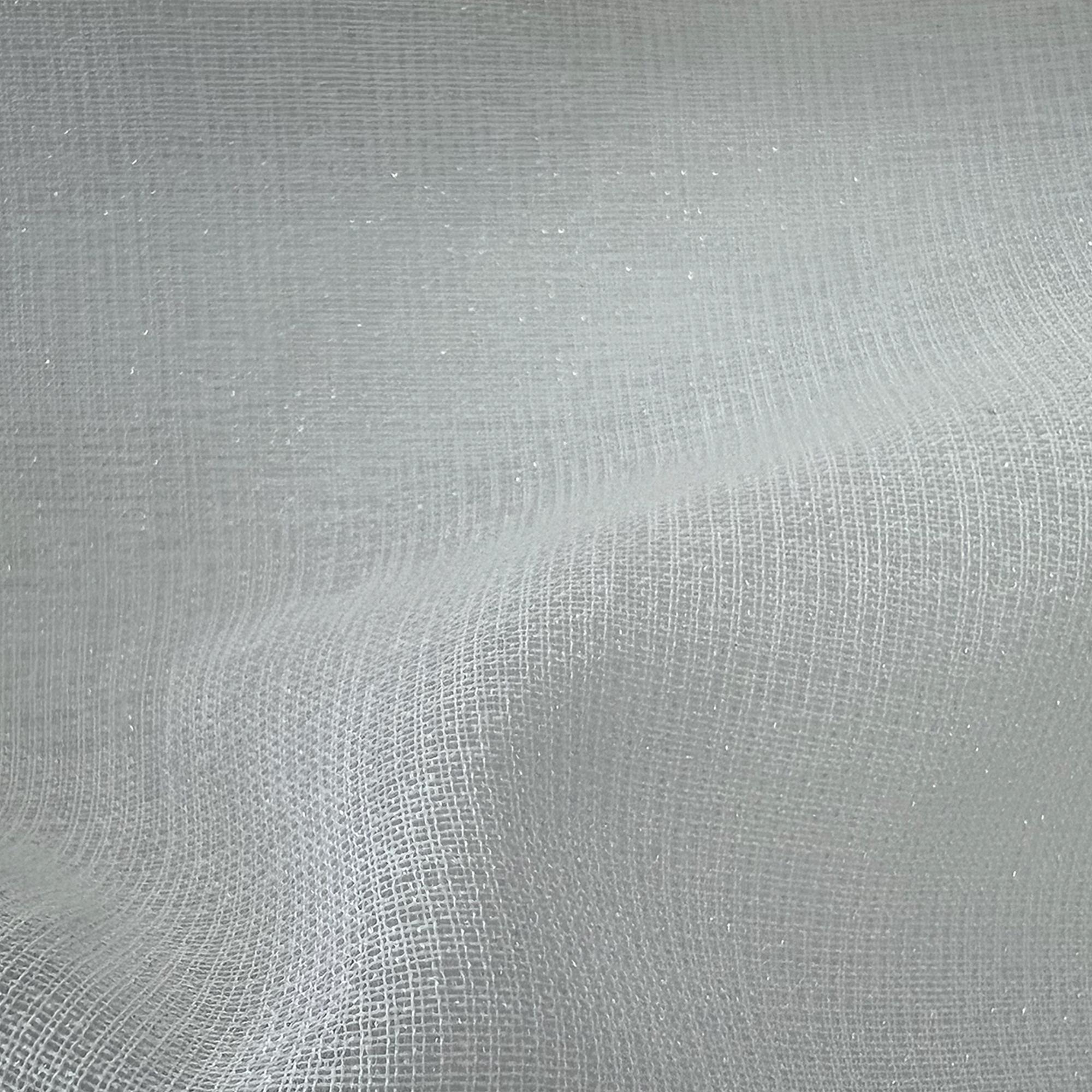 Brina fabric in color White showcasing fabric metallic sheer drapery & curtain fabric.