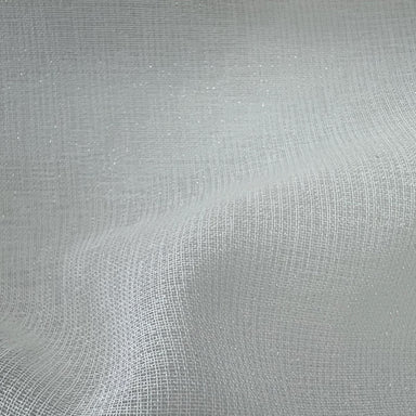 Brina fabric in color White showcasing fabric metallic sheer drapery & curtain fabric.
