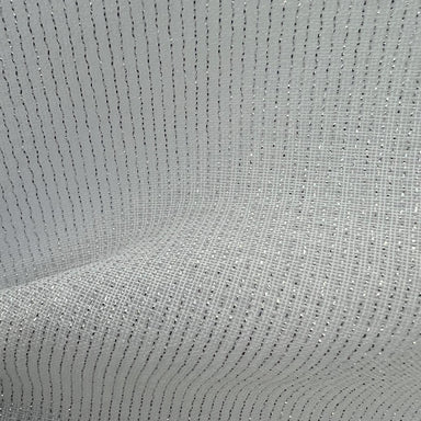 Brina fabric in color Silver showcasing fabric metallic sheer drapery & curtain fabric.