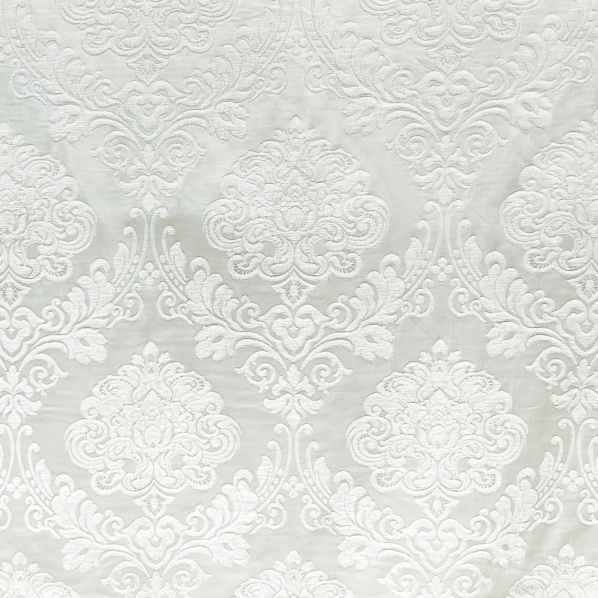 Casino fabric in color White showcasing fabric tonal damask upholstery fabric & drapery & curtain fabric.