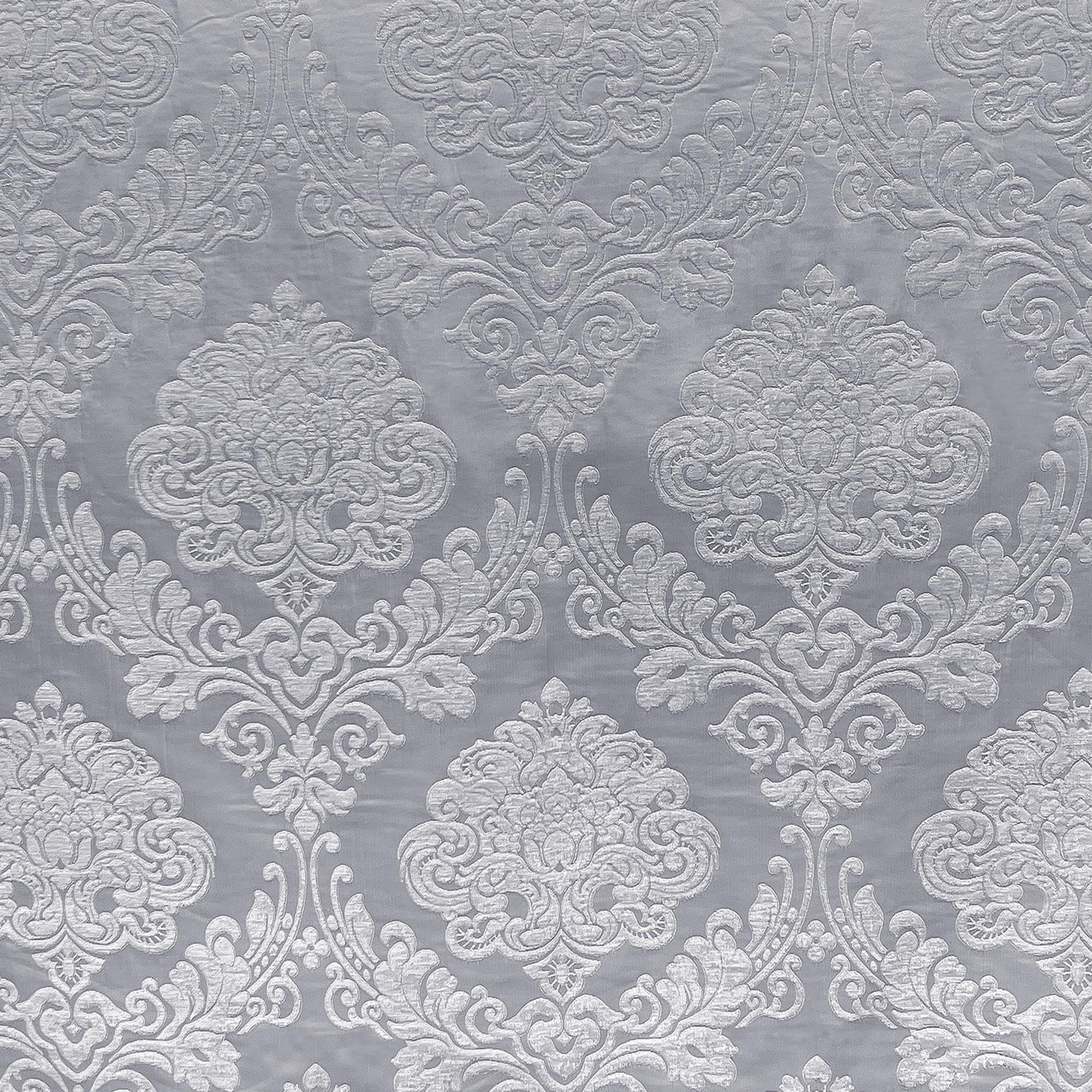 Casino fabric in color Silver showcasing fabric tonal damask upholstery fabric & drapery & curtain fabric.