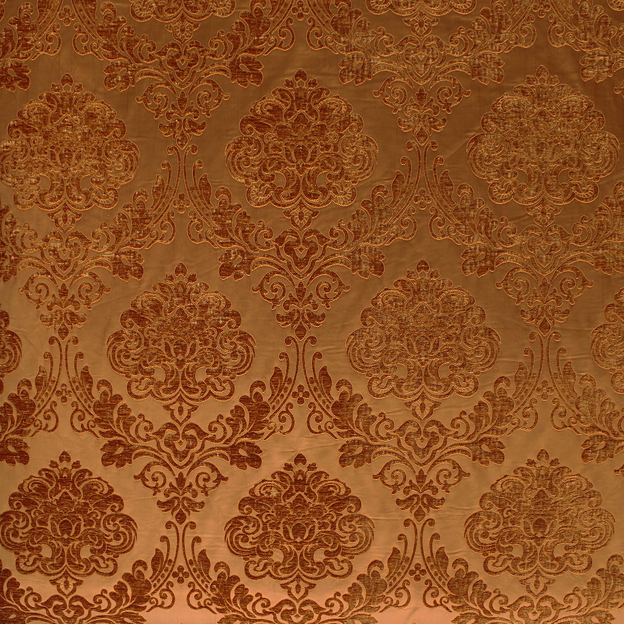 Casino fabric in color Rust showcasing fabric tonal damask upholstery fabric & drapery & curtain fabric.