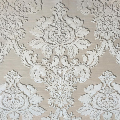 Chandler fabric in color Champagne showcasing fabric shiny damask drapery & curtain fabric.