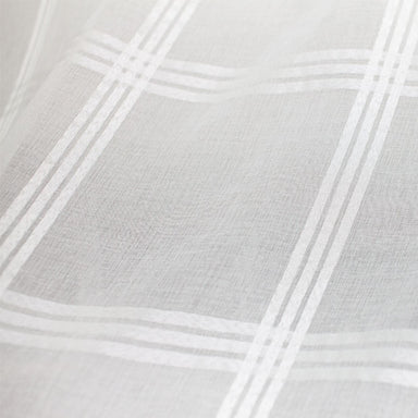 Clara fabric in color White showcasing fabric plaid sheer drapery & curtain fabric.
