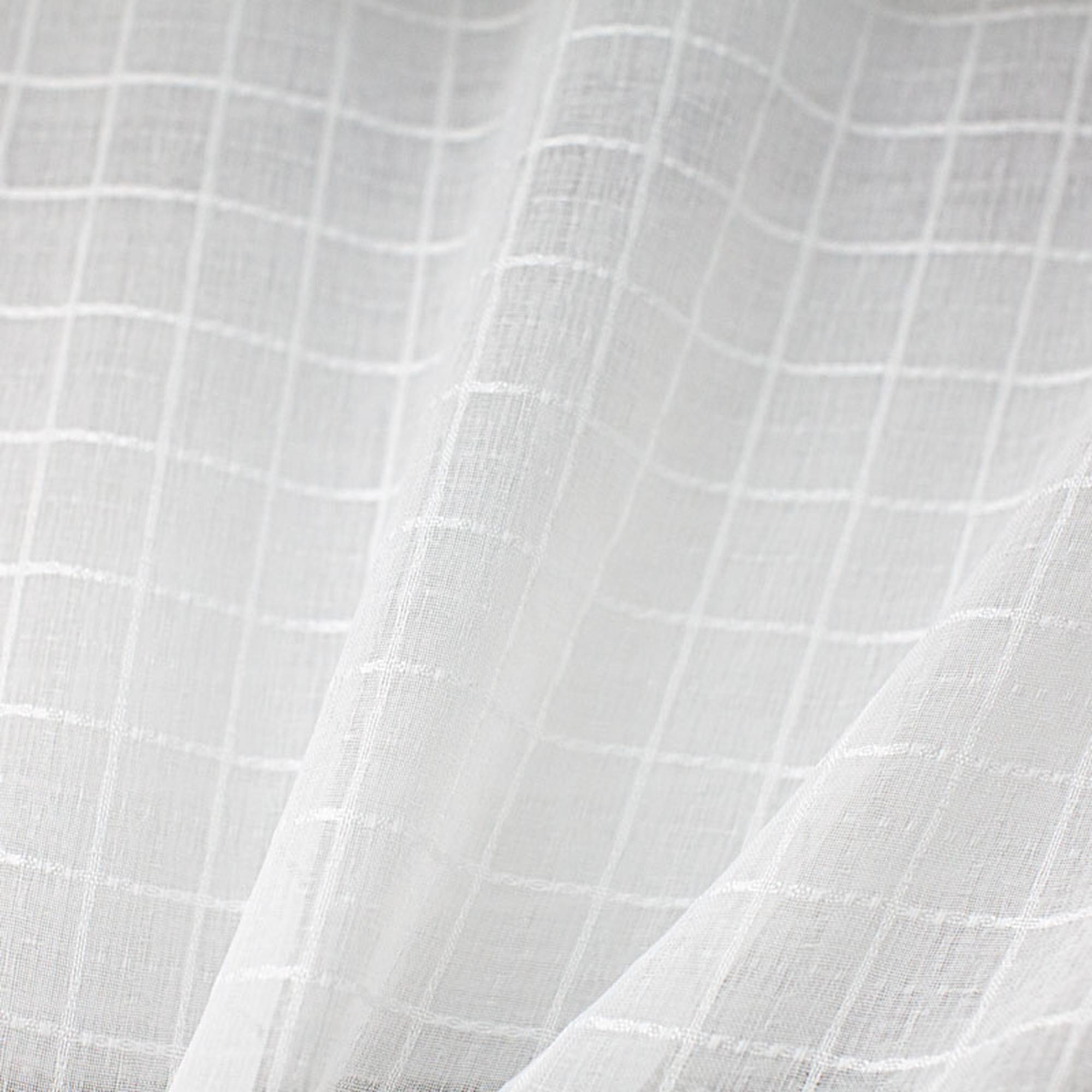 Cobb fabric in color White showcasing fabric square sheer drapery & curtain fabric.