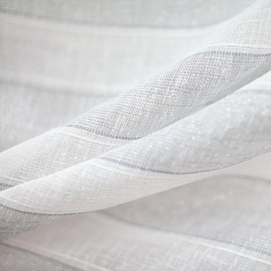 Costello fabric in color Gray showcasing fabric metallic striped sheer drapery & curtain fabric.