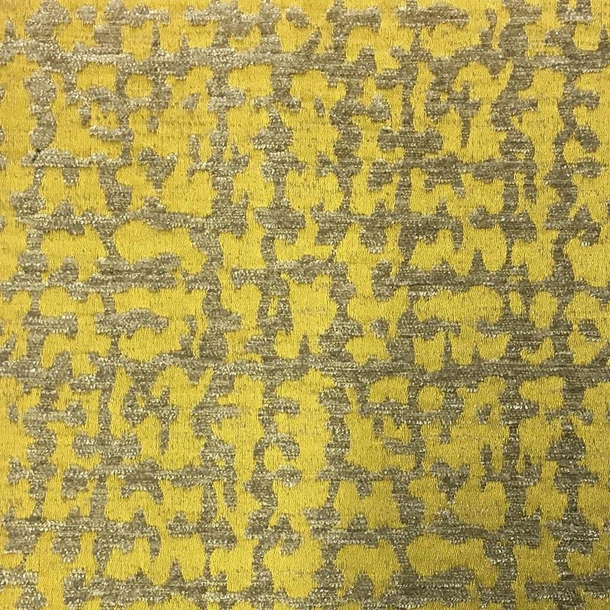 Damon fabric in color Canary showcasing fabric two tone chenille upholstery fabric & drapery & curtain fabric.