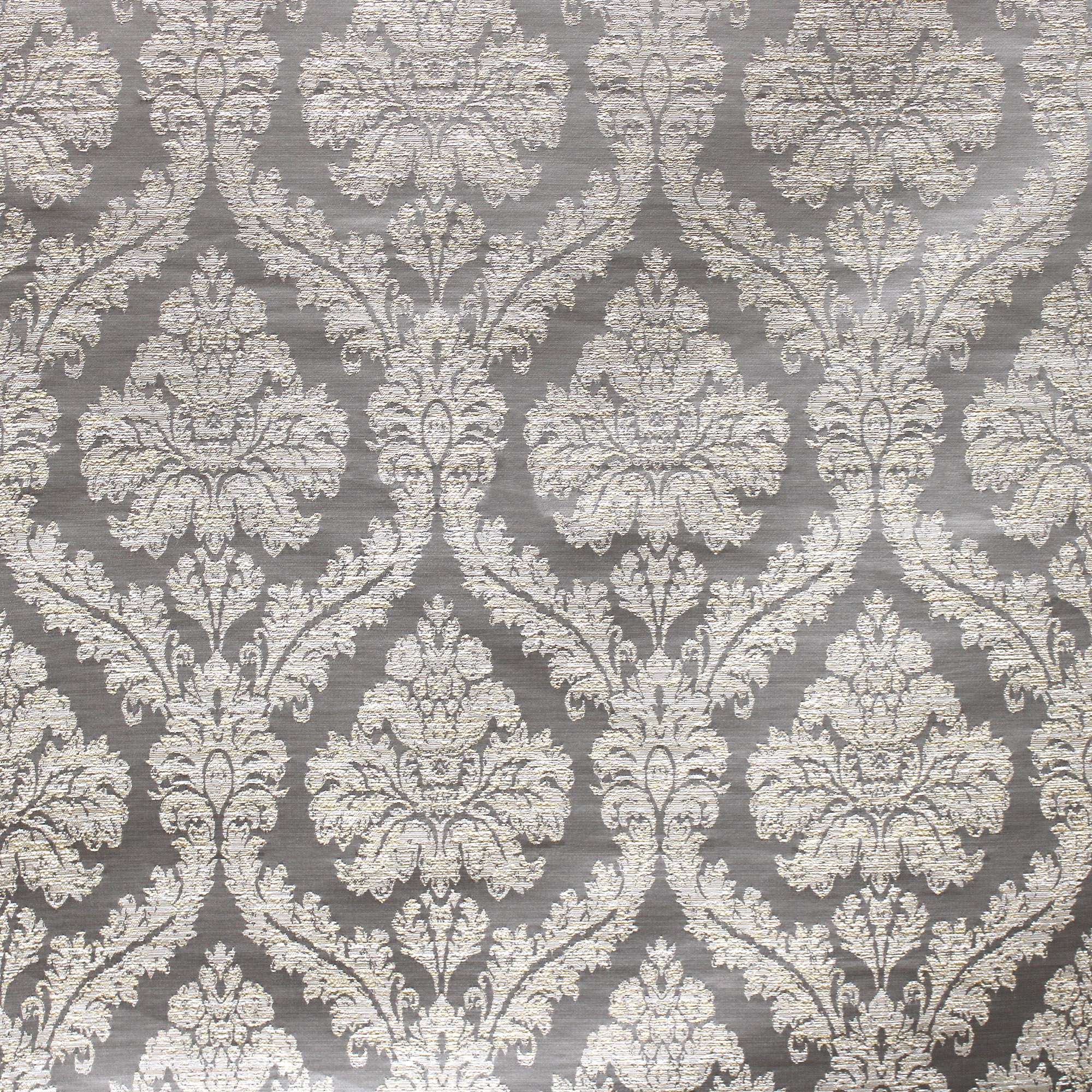 Delano fabric in color Pewter showcasing fabric traditional damask drapery & curtain fabric & table linen fabric.