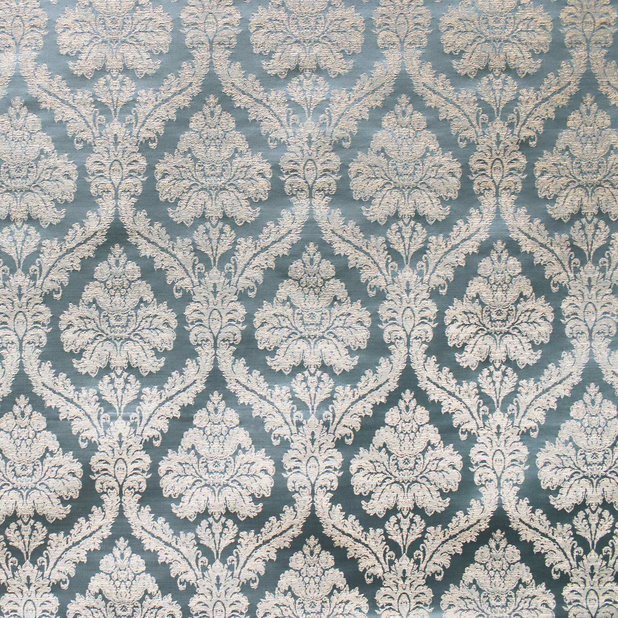 Delano fabric in color Spa showcasing fabric traditional damask drapery & curtain fabric & table linen fabric.