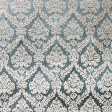 Delano fabric in color Spa showcasing fabric traditional damask drapery & curtain fabric & table linen fabric.