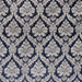 Delano fabric in color Navy showcasing fabric traditional damask drapery & curtain fabric & table linen fabric.