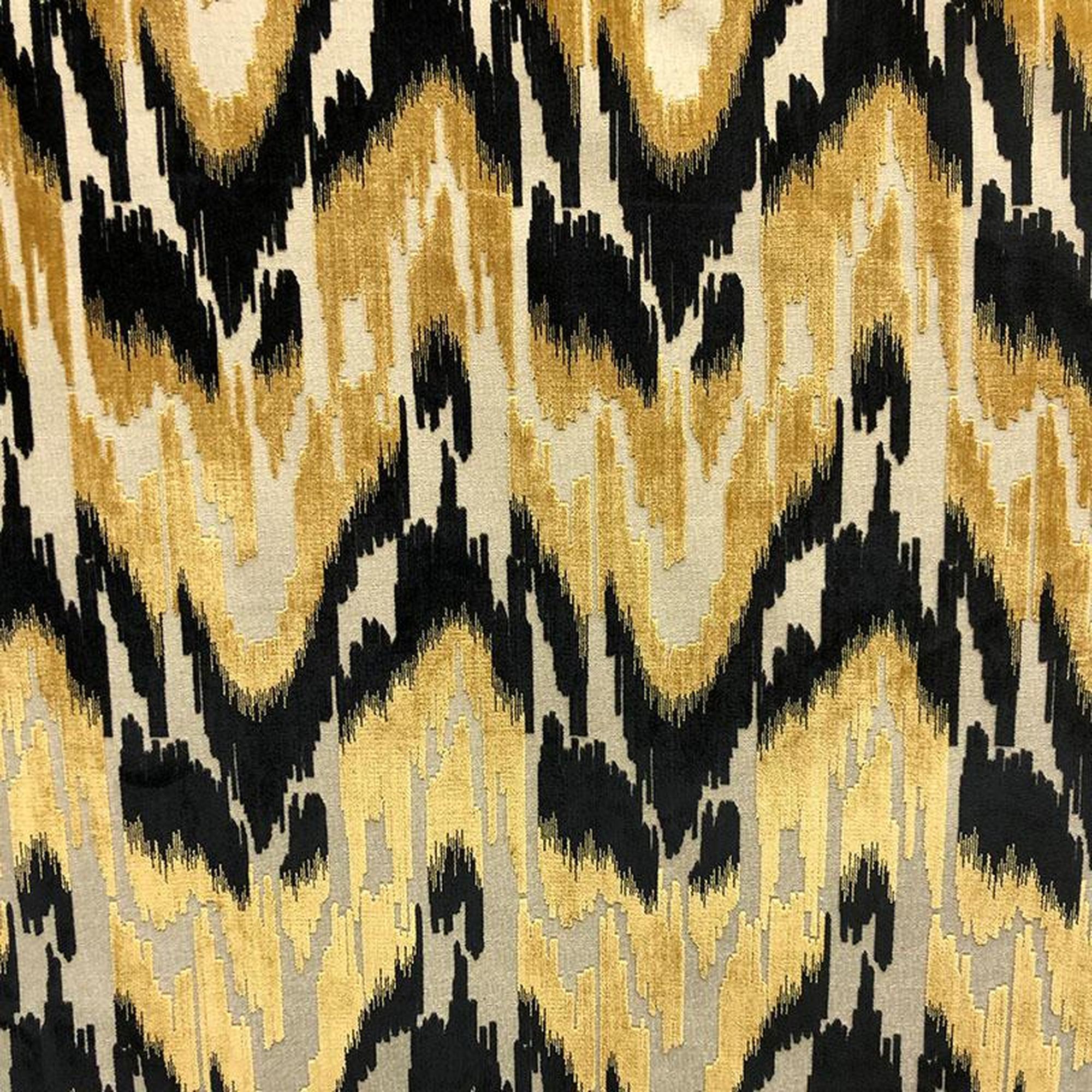 Diamo fabric in color Gold showcasing fabric abstract cut velvet upholstery fabric.