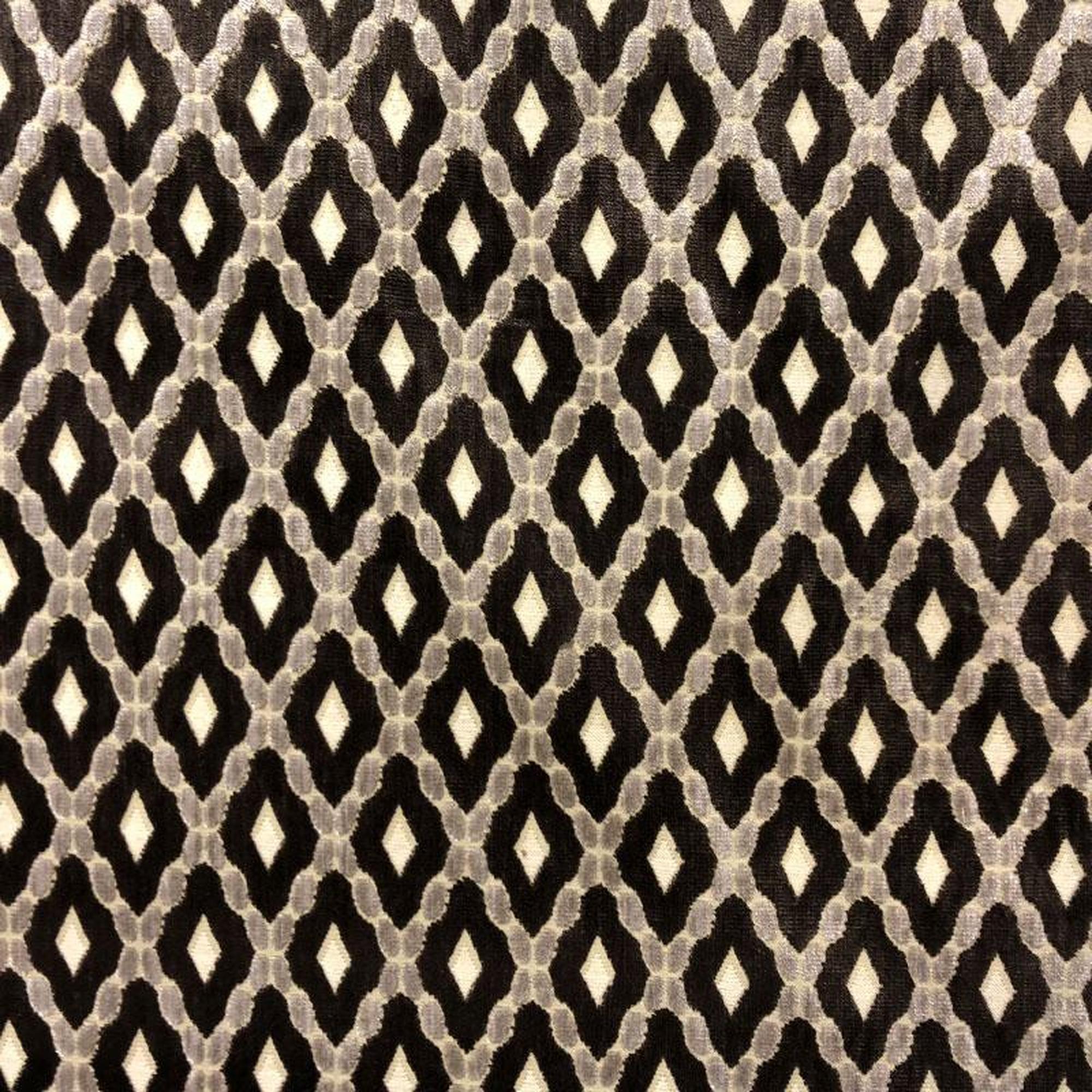 Diego fabric in color Chocolate showcasing fabric diamond shaped cut velvet upholstery fabric.