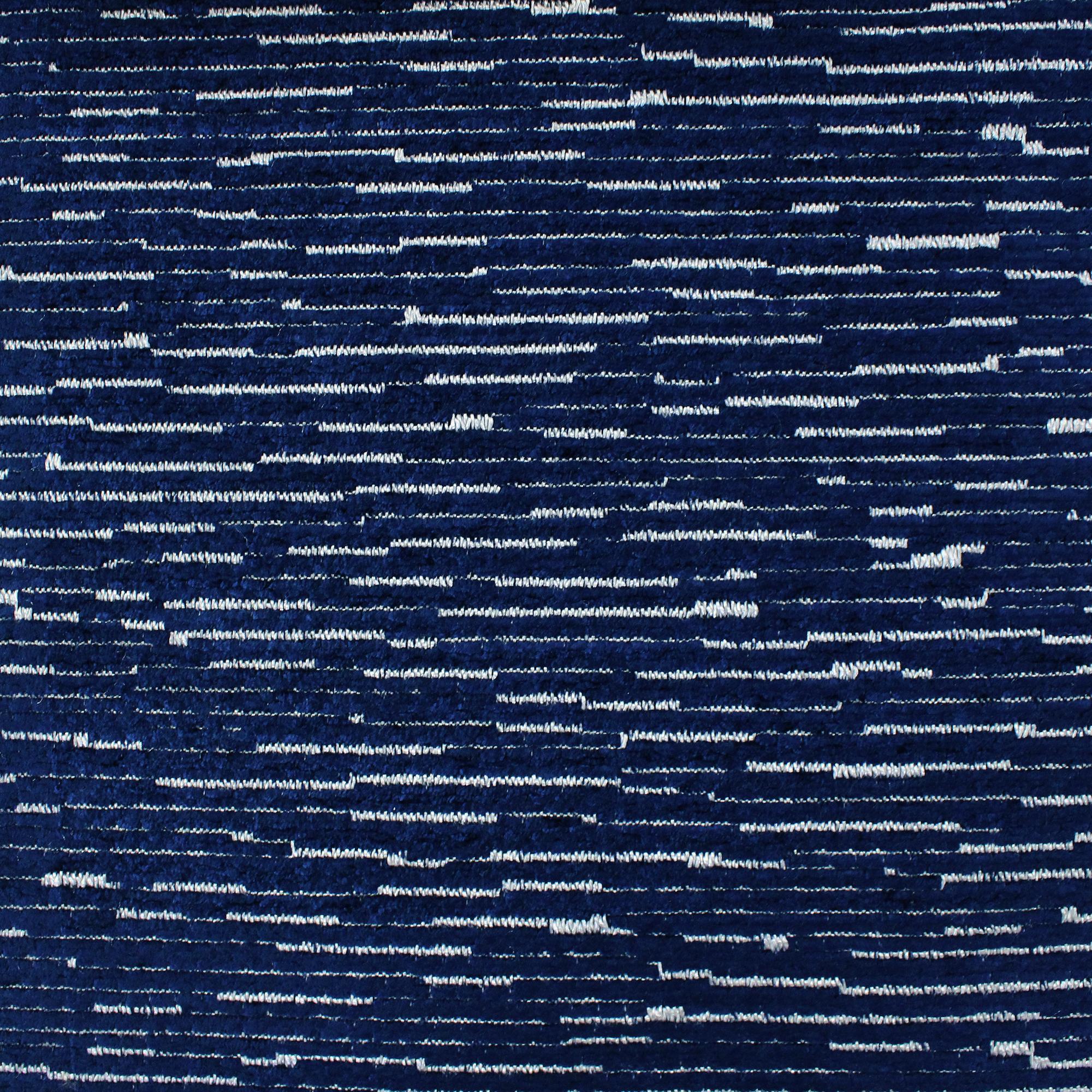 Dima fabric in color Navy showcasing fabric striped solid chenille jacquard upholstery fabric.