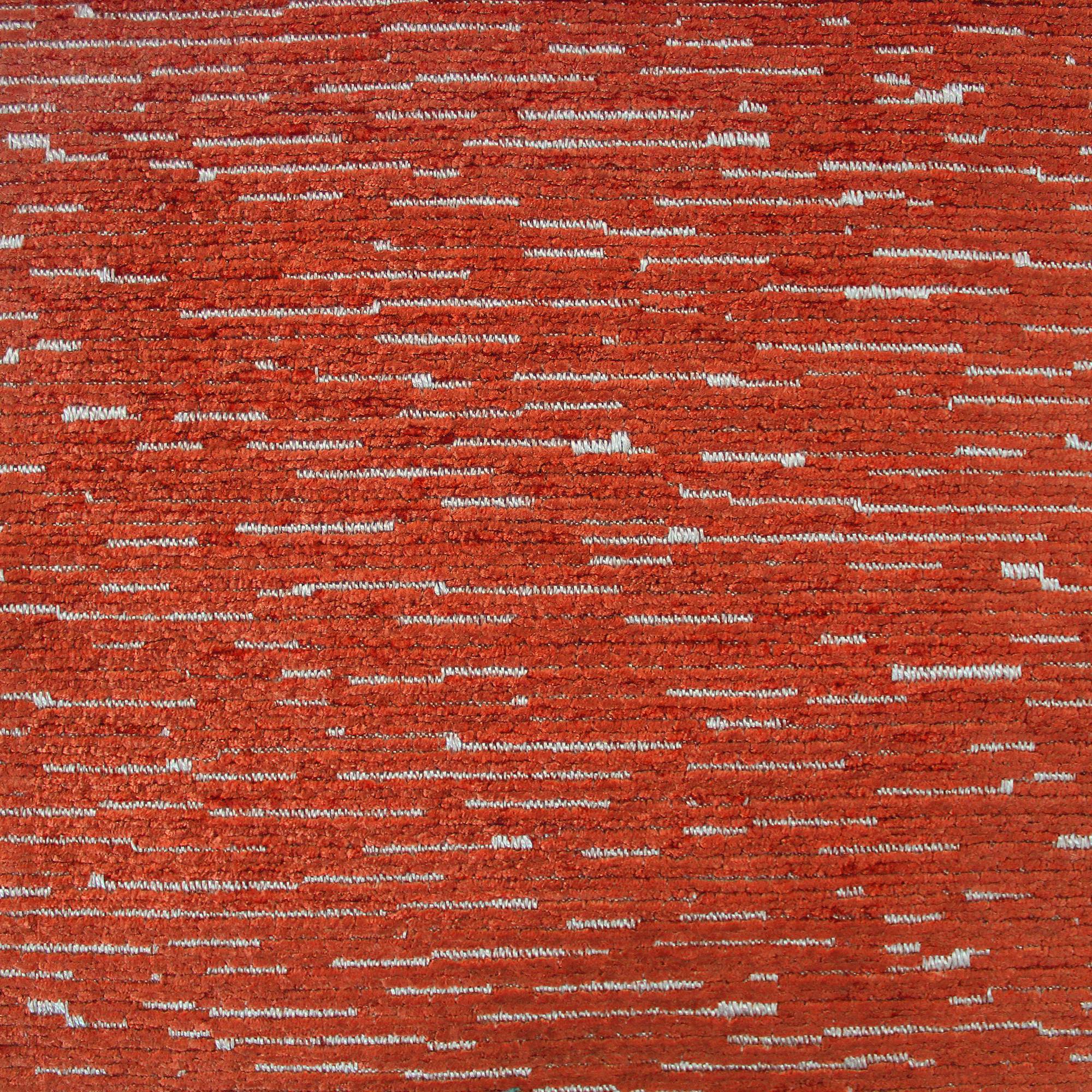 Dima fabric in color Terracotta showcasing fabric striped solid chenille jacquard upholstery fabric.