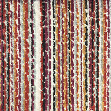 Dion fabric in color Turquoise showcasing fabric striped multicolored cut velvet upholstery fabric.