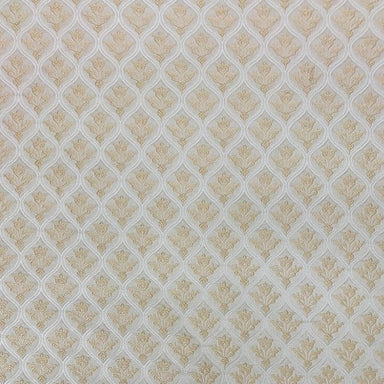 Dominic fabric in color Cream showcasing fabric two tone floral jacquard drapery & curtain fabric.