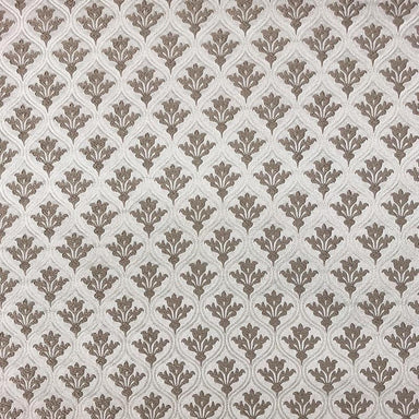 Dominic fabric in color Mocha showcasing fabric two tone floral jacquard drapery & curtain fabric.