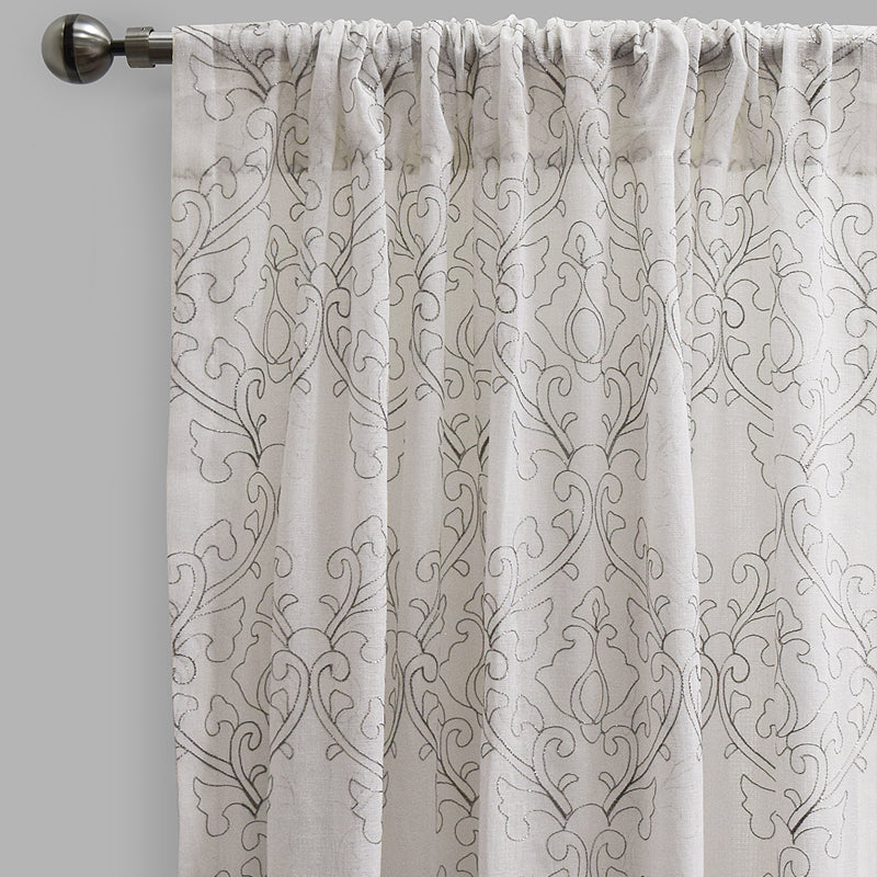 Mercury Fabric | Metallic Damask Sheer Fabric | Drapery & Curtain Fabric