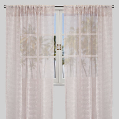 Revenue Curtain Panels | Striped Embroidered Sheer