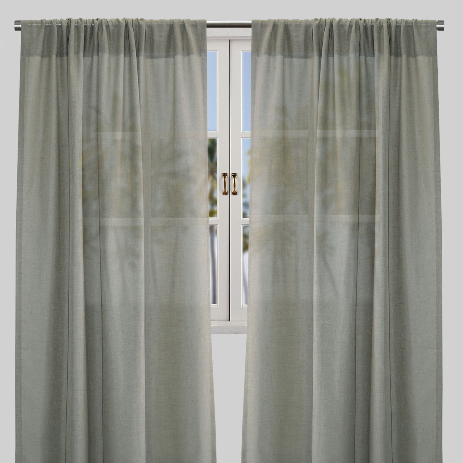 Ronan Curtain Panels | Solid Linen Look Sheer