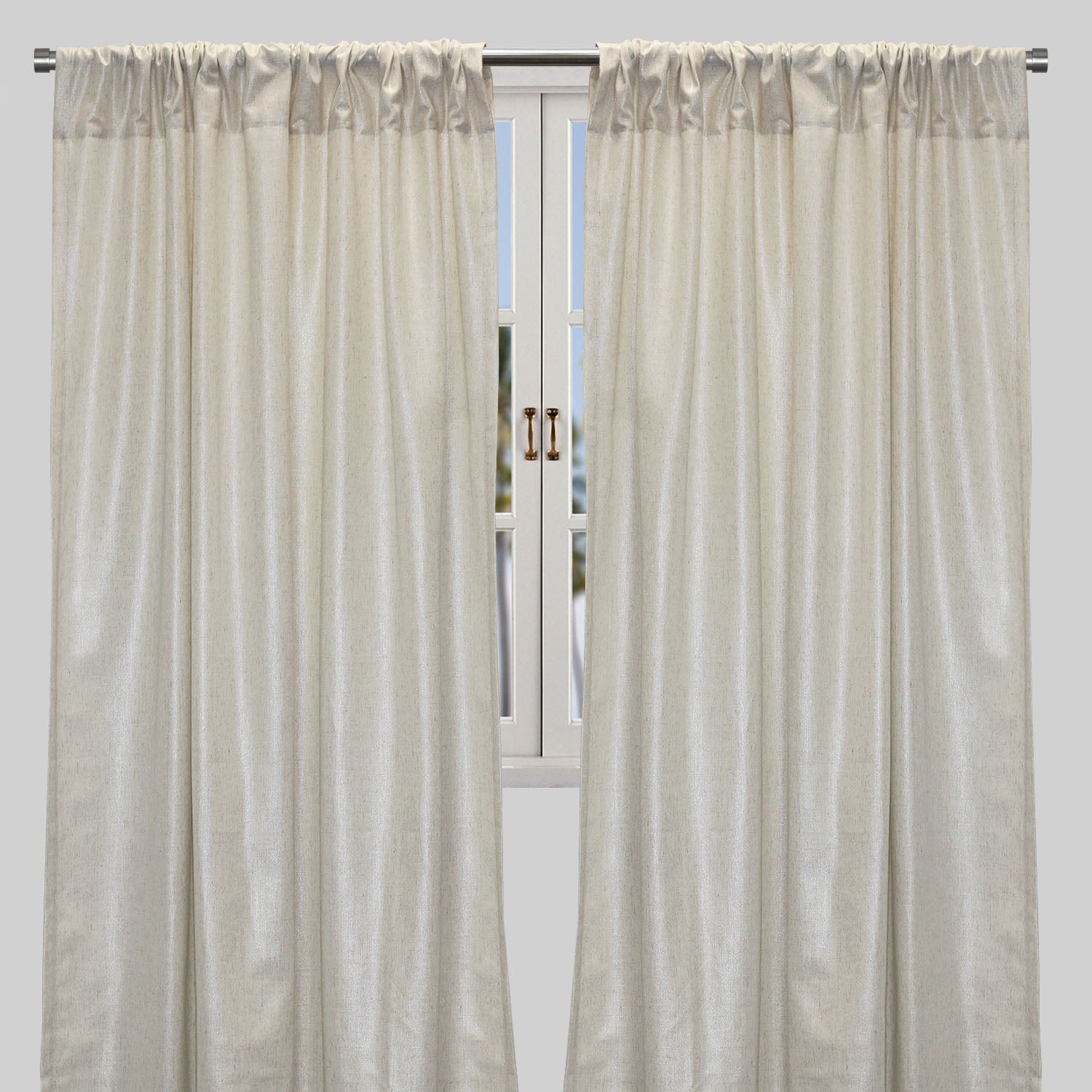 Shanna Curtain Panels | Metallic Linen Look